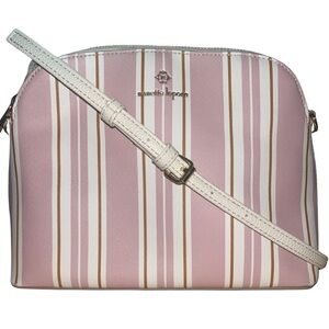 Nanette Lepore Pink & Cream Striped Dome Crossbody Bag
